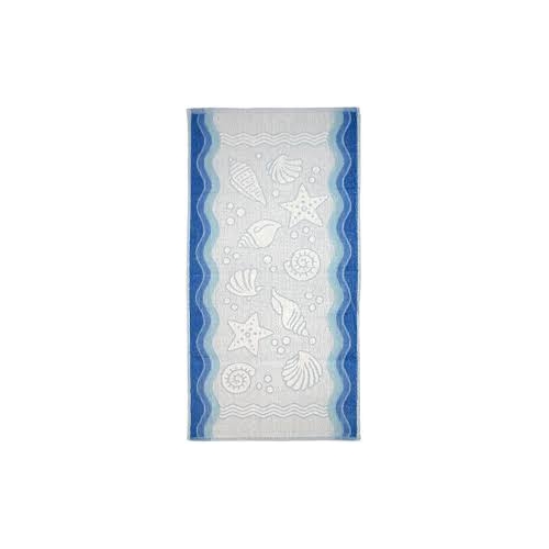 Ręcznik polski flora niebieski 50x100
